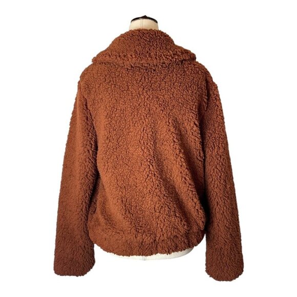 BB Dakota Coat Women Small Brown‎ Sherpa Fuzzy Teddy As She Goes Jacket NWOT - Picture 3 of 10